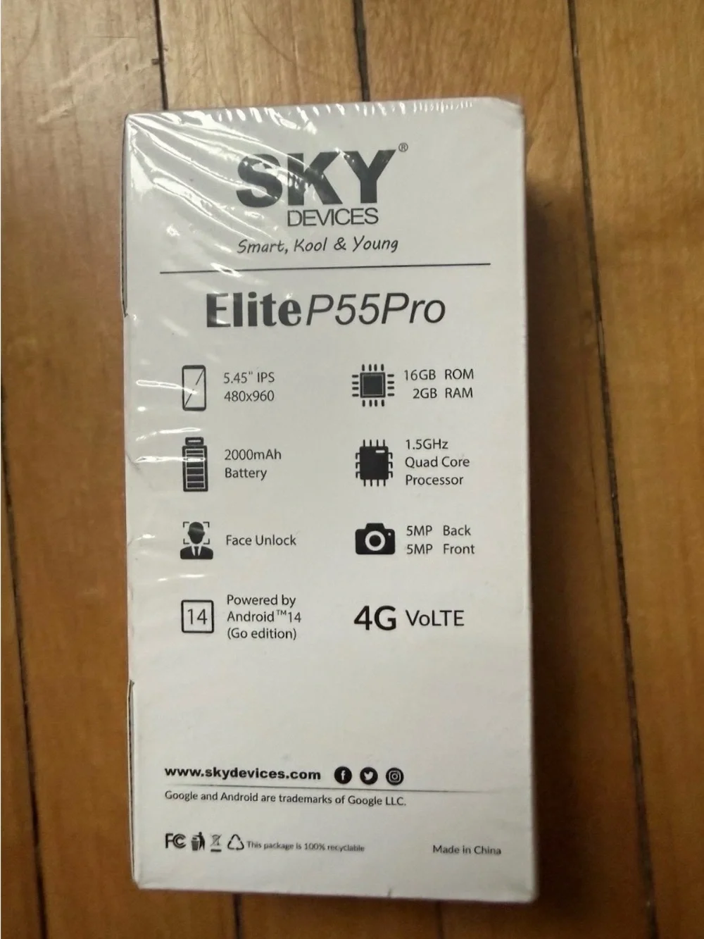 Sky Devices Elite P55 Pro Smartphone Orange Unlocked New Sealed in Box